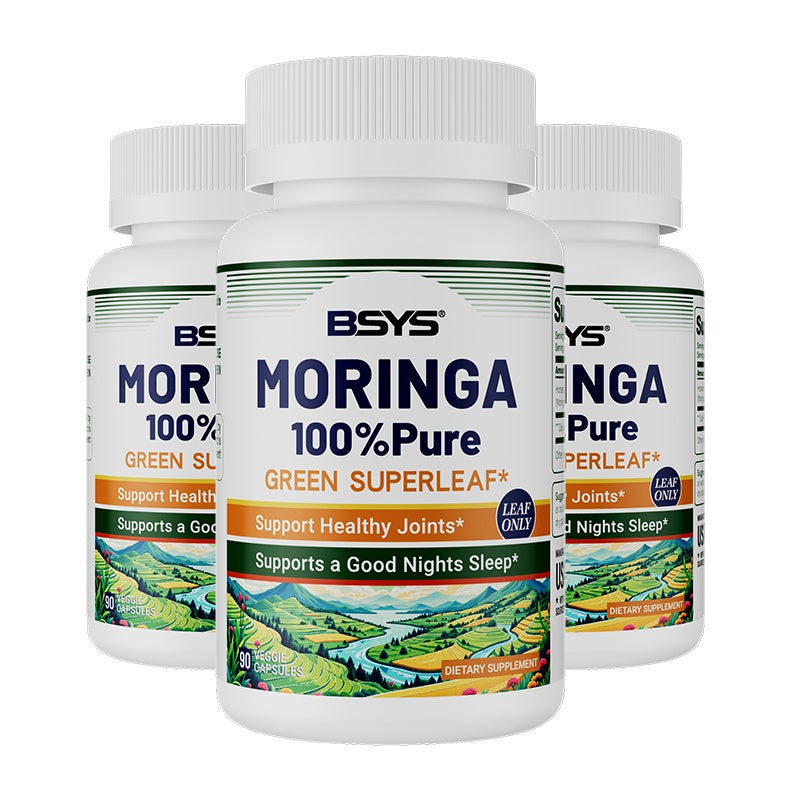 BSYS Moringa Capsules Antioxidant & Anti-Inflammatory Support Blood Sugar Health Aid Cholesterol Balance Formula Heart Wellness Support Immune Boost & Natural Defense Daily Superfood Suppl