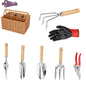 Hand Tools Pruning Scissors Gloves With Wooden Handle Stainless Steel Hoe Shovel Gardening Tools